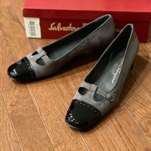 Women Ferragamo loafer gry/ptn size 9.5 AAAA